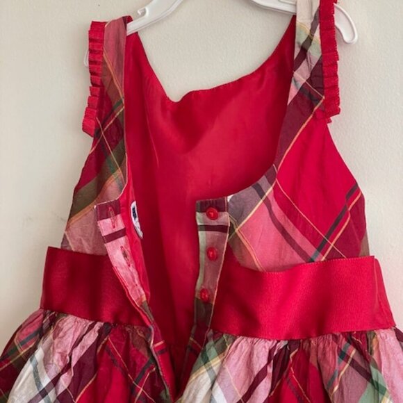 JANIE AND JACK Collections Crimson Plaid Plaid Silk Dress 5 - Picture 8 of 16